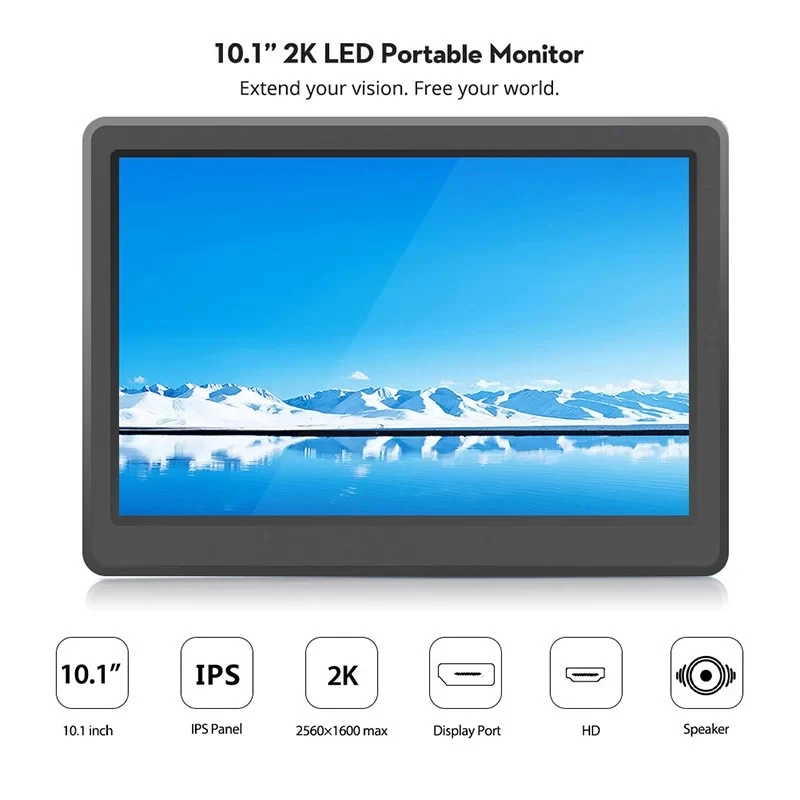 Imagem -05 - Elecrow 10.1 Polegada 2k Ips 2560x1600 Monitor Portátil hd Ips Display Alto-falante Embutido para Raspberry pi Ps4 Xbox Windows