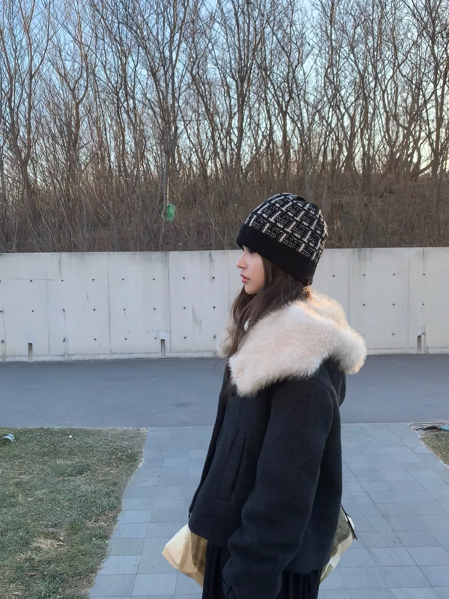 

Warmth Fighter F Attidue Detachable Fur Collar Improved 70 Wool down Jaet Thiened Long Sve ort Coat White Du down