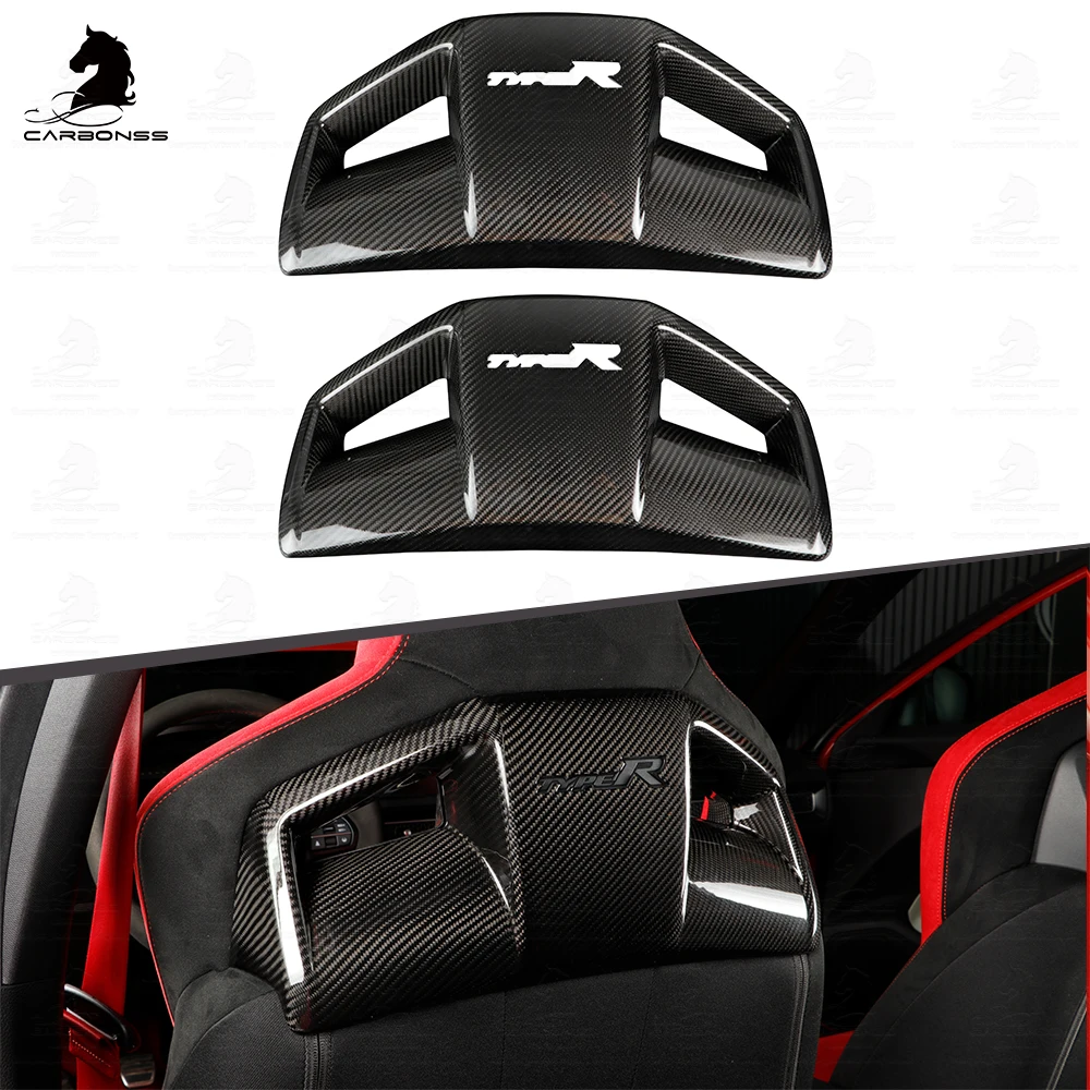 Auto Interior Accessories Dry Carbon Fiber Seat Back Cover for Honda Civic 11th Type R 2022+