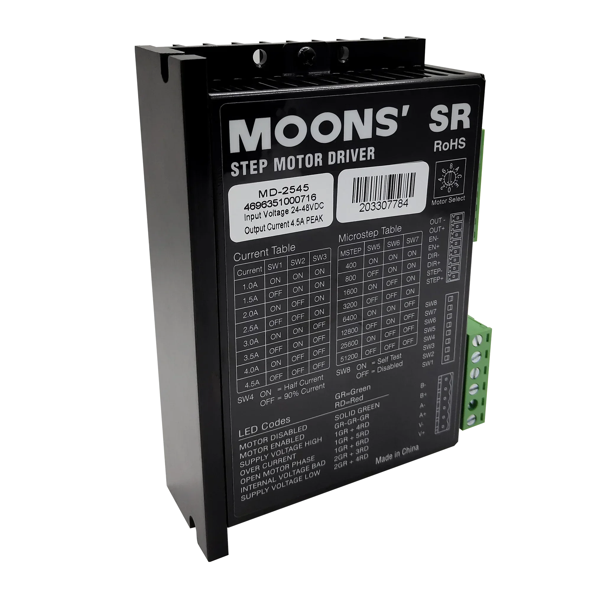 MOONS CNC محرك متدرج سائق 1.0-4.5A 24-45VDC 1/256 قرارات مايكرو خطوة ل Nema 17 و 23 محرك متدرج #1
