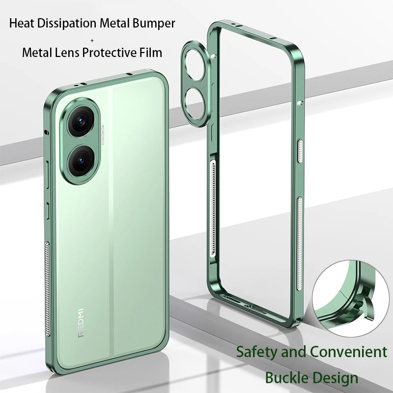 Chłodząca Metalowa Odporna na Wstrząsy Obudowa Bumper do POCO F7 Aluminiowa Ramka Pokrowiec na POCO F7 F 7 — zdjęcie produktu 2