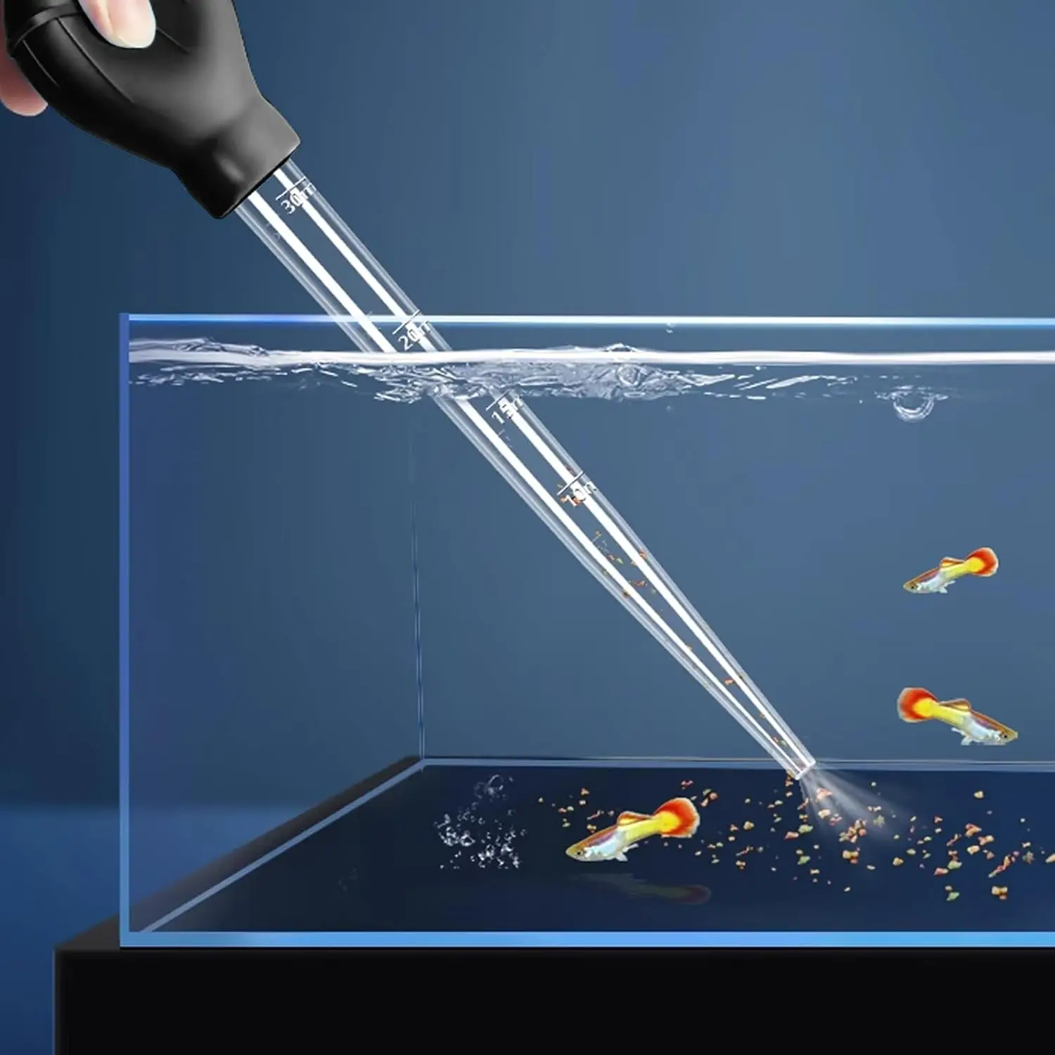 30 ml Aquarium-Abfallentferner – manuelle Tropfpipette zur Fleckenreinigung von Steinen, Zahlen und kleinen Tankbereichen