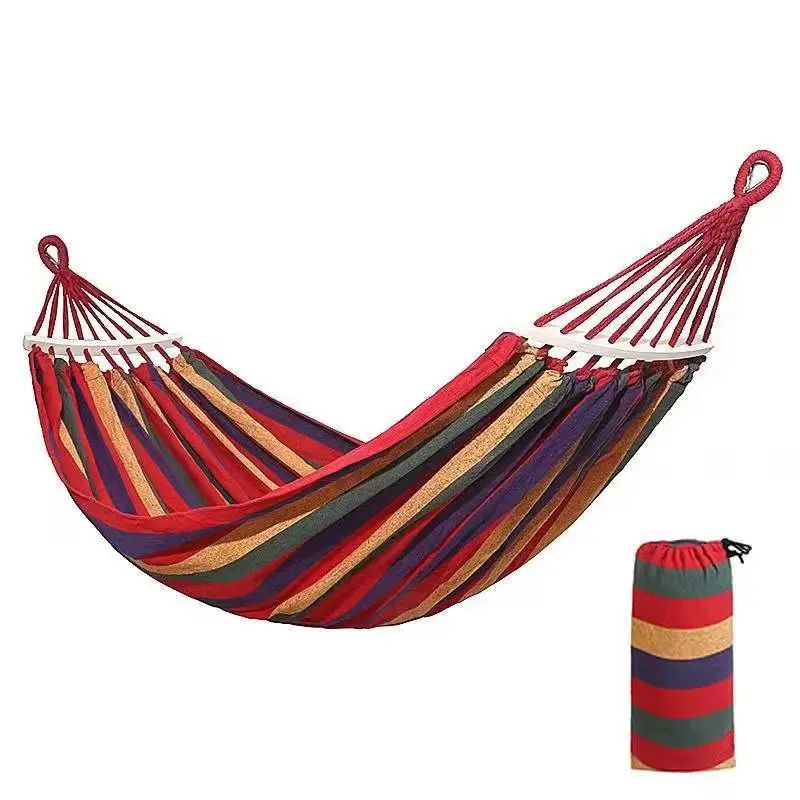 

Manufacturer wholesale canvas curved stick hammock wholesale swing anti-rollover single double hammock for outdoor camping