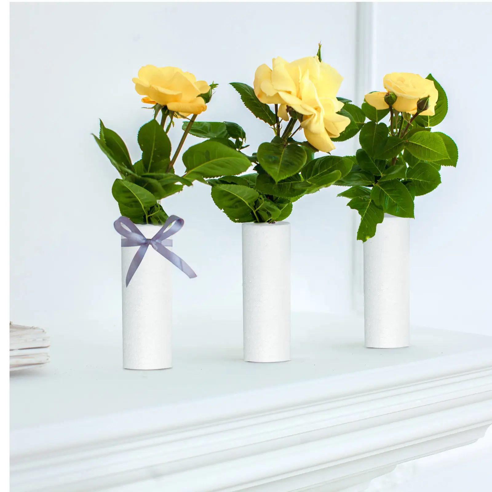 10Pcs Polystyrene Foam Cylinders White Craft Foam Rods Christmas Wreath Base Floral Arrangement DIY Supplies Painting Modeling view 3