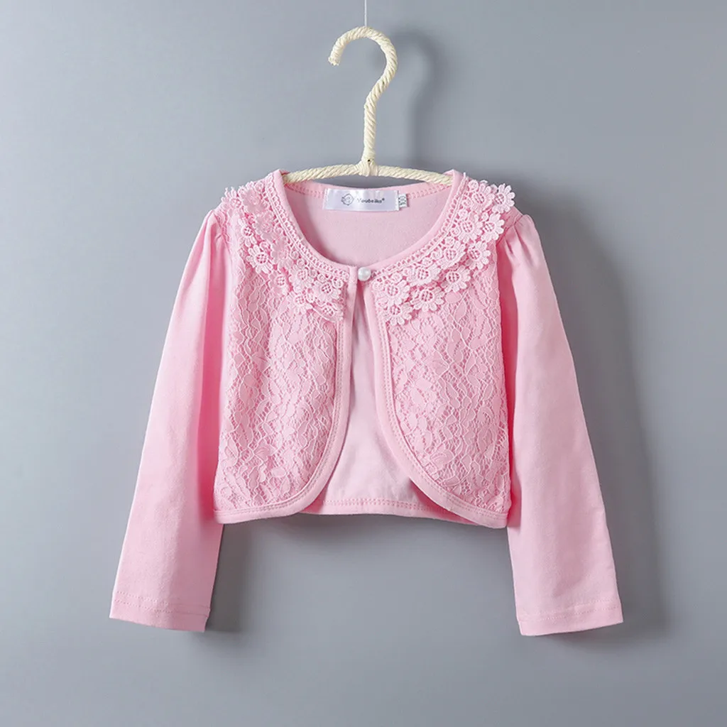 Toddler Shrug Tops Kids Baby Little Girls Lace Princess Bolero Cardigan Girls Lace Shrug Coat Clothes Ropa De Niños 2 A 8 Años