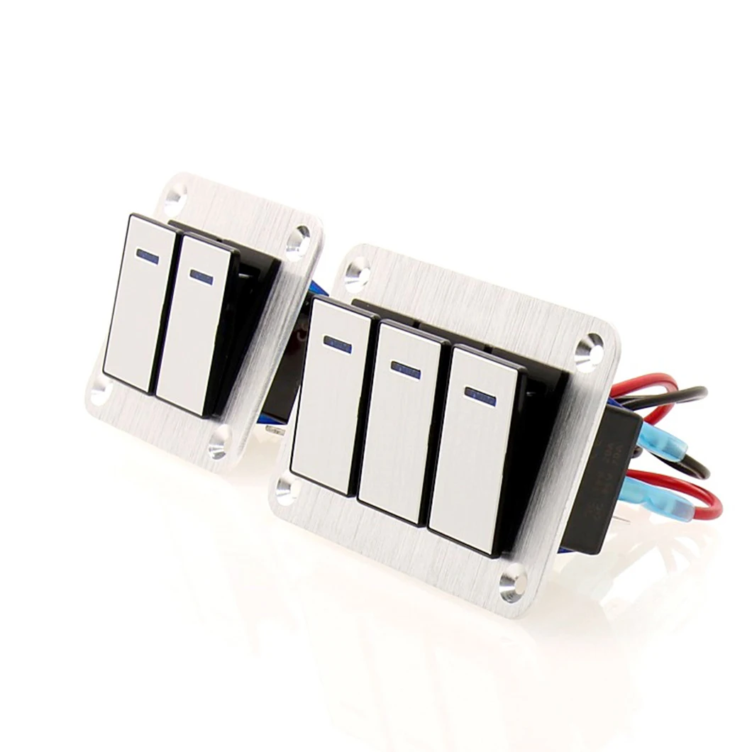 ABILKEEN 2/3/4/6/8 Car Modification Rocker Switch Panel Metal Rocker Switch Panel ON-OFF Waterproof Car Combination Switch Panel