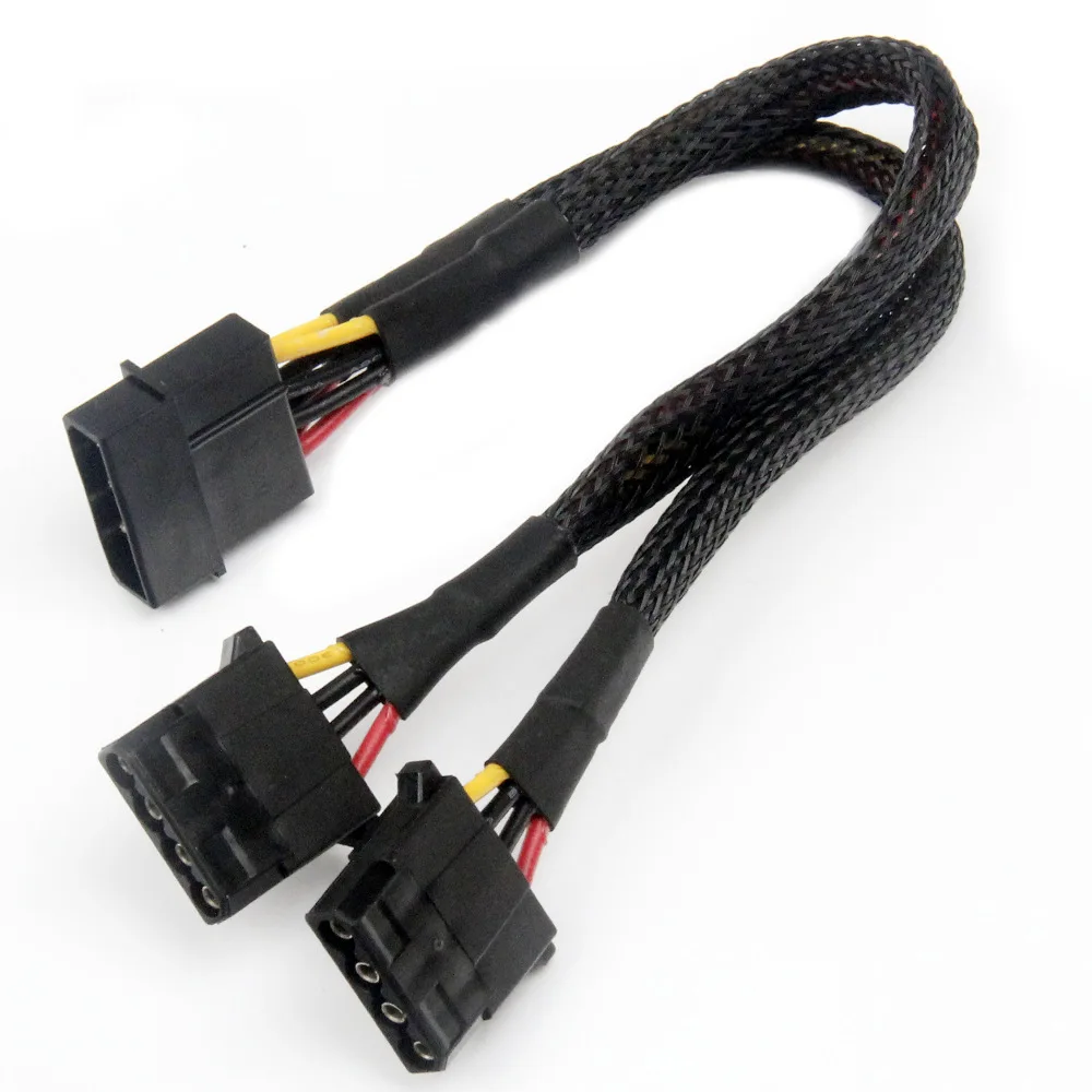 20cm IDE Hard Drive Optical Drive Interface Cable Big 4 Pin 1 In 2 18cm 2 Way 4Pin PSU Power Splitter Cable LP4 Molex 1to2