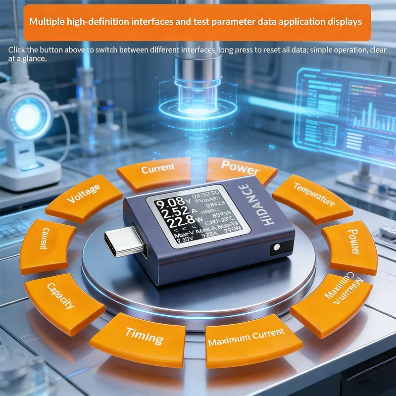 

Универсальный цифровой мультиметр постоянного тока 4.5-50В 12А с дисплеем и разъемом Type-C, для тестирования зарядных устройств, мониторинга цепей и DIY-проектов