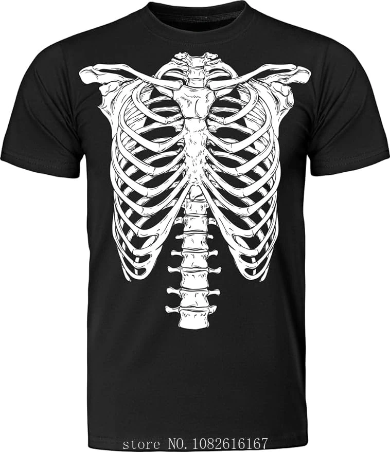 Tees Skeleton Shirt | Easy Halloween Costume on Rib Cage Unisex Shirt wholesale cheap graphic t shirts 2024 streetwear t-shirts