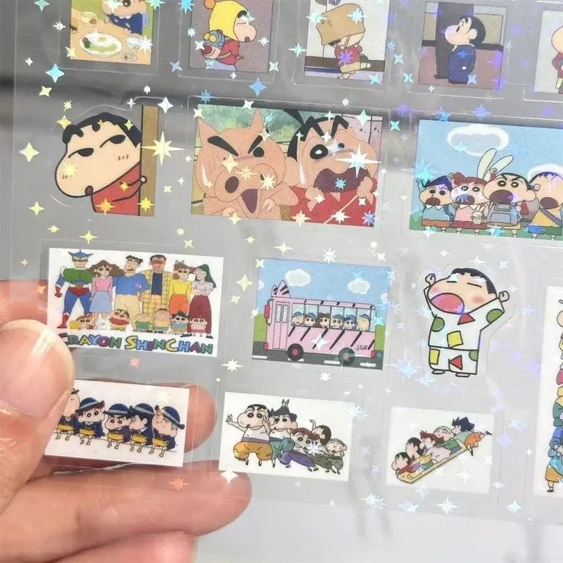 5 قطعة تلوين شين مزدوجة شفافة قطع غشاء ملصق Diy بها بنفسك حساب اليد الديكور الليزر شفافة ملصق مضاد للمياه هدية