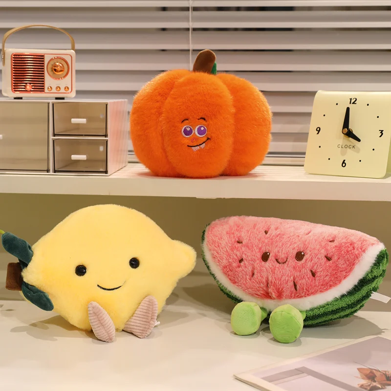 Kreative Simulation Gemüse Serie Ananas Zitrone Karotte Kürbis Apfel Plüsch Spielzeug Baby Beschwichtigen Beruhigende Spielzeug Peluche Puppe