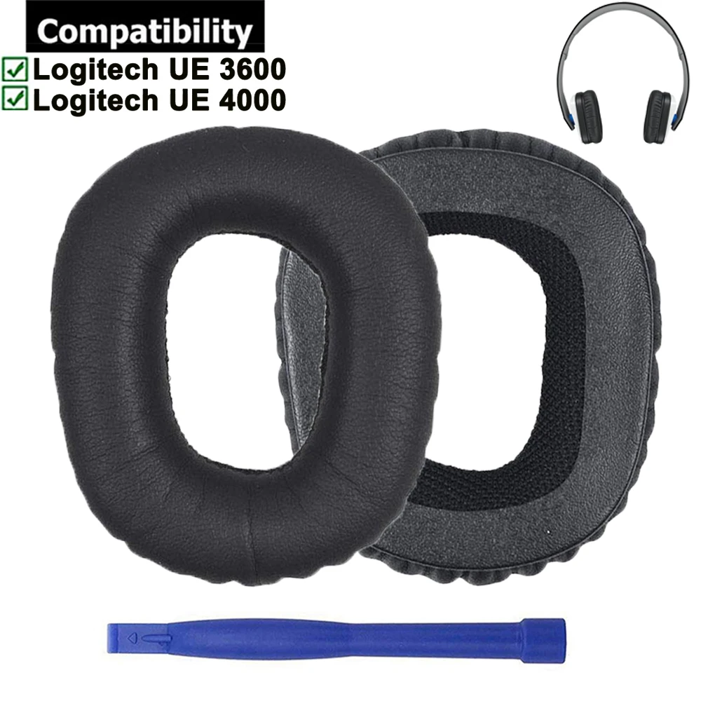 1Pair Protein Leather Replacement Earpads Ear Pads Muffs Cushion Pillows Cups for Logitech UE3600 UE4000 UE 3600 4000 Headphones