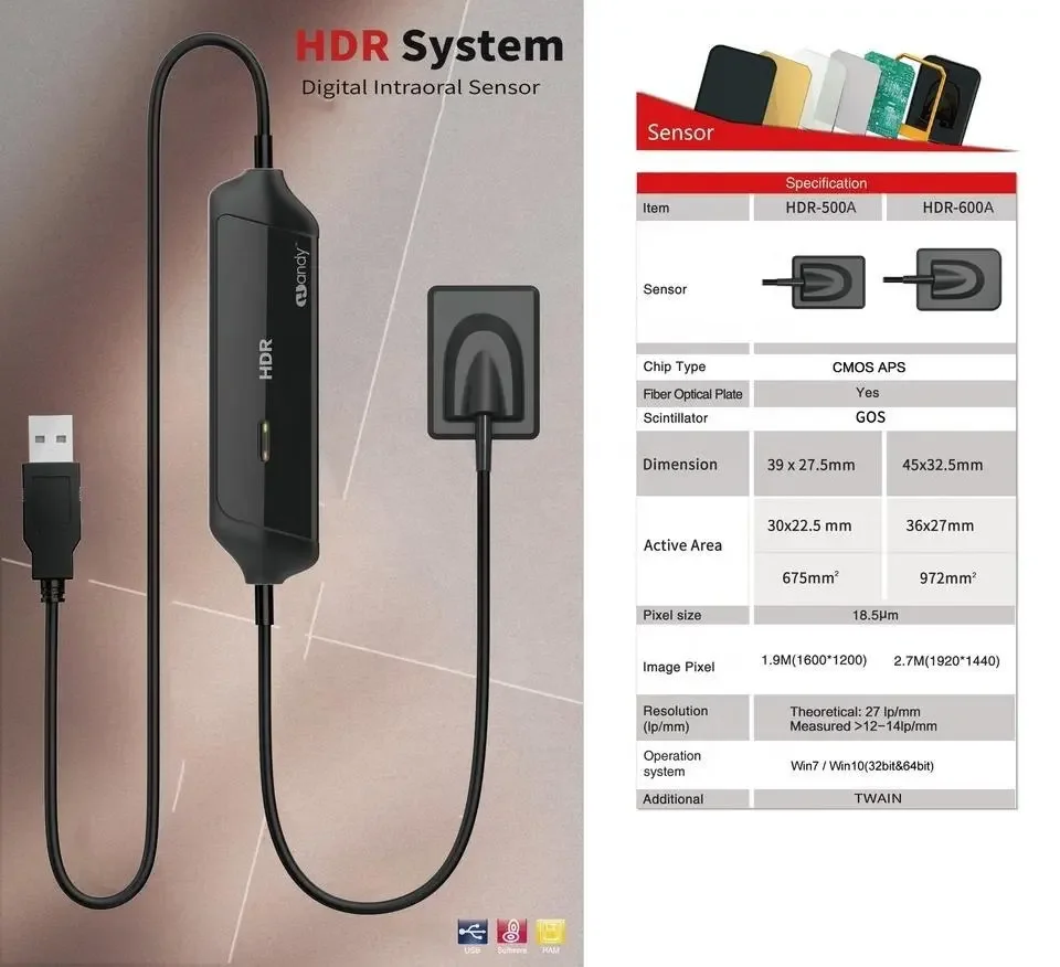 Dental X Ray Sensor HDR Frequency Imaging System RVG Digital Sensor Oral Medical Film Equipment