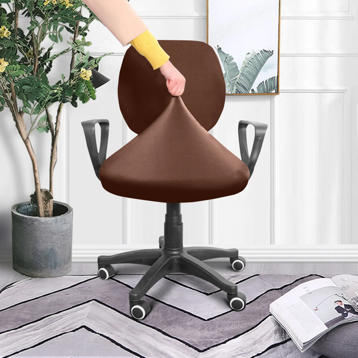 

Office Chair Cover Stretchy Simple Case Washable Folding Elastic Protector Water Cleaning