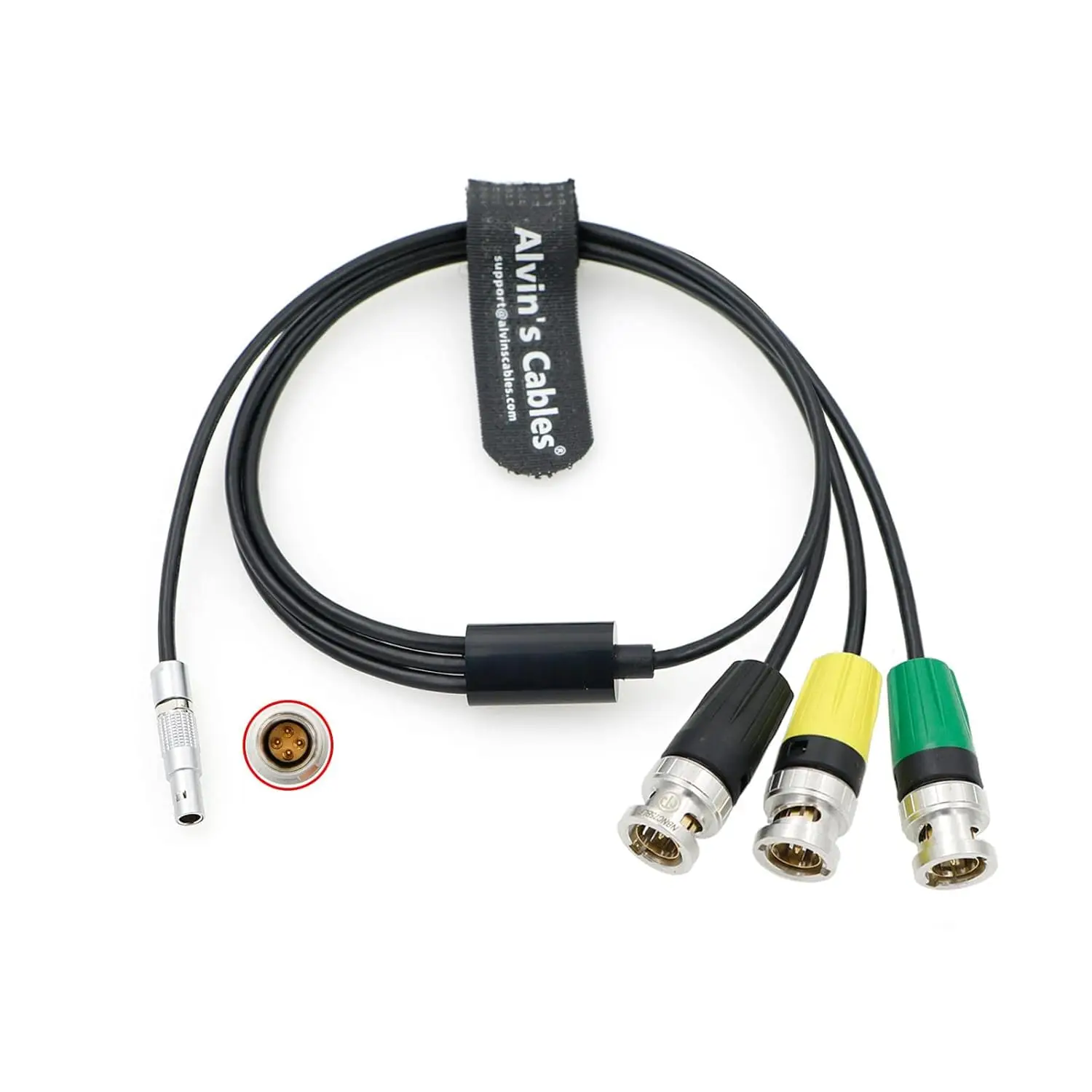 Alvin's Cables RED DSMC2 Camera Sync Cable 00B 4 Pin to 3BNC for Timecode Genlock Trigger 60CM| 23.6inches