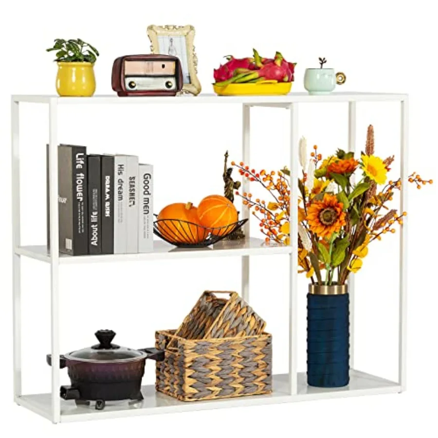 

Modern Metal Console Table with Storage Rack Ideal for EntrywayFoyer Hallway Couch Livg Room Bar and Kitchen