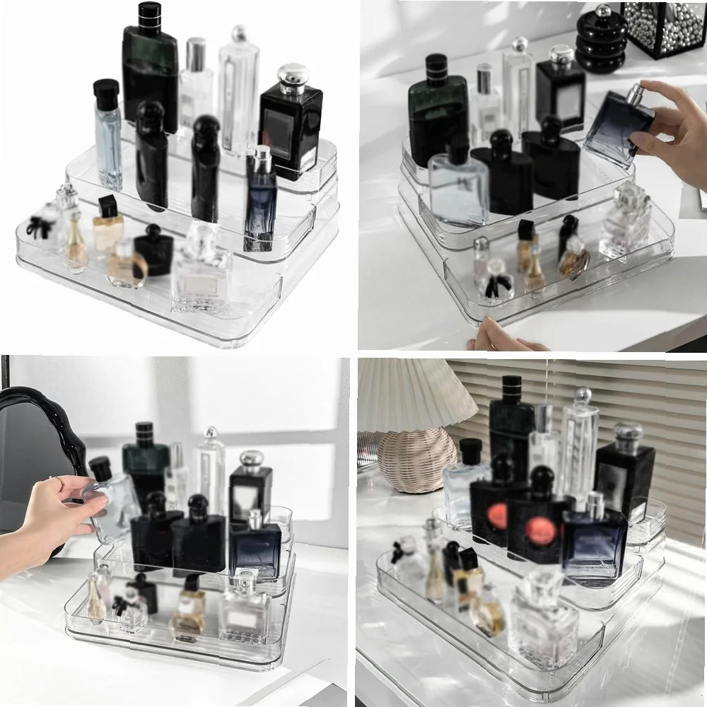 

3-Tier Acrylic Perfume Display Rack Transparent Cosmetics Nail Polish Organizer for Vanity Skin Care Product Holder
