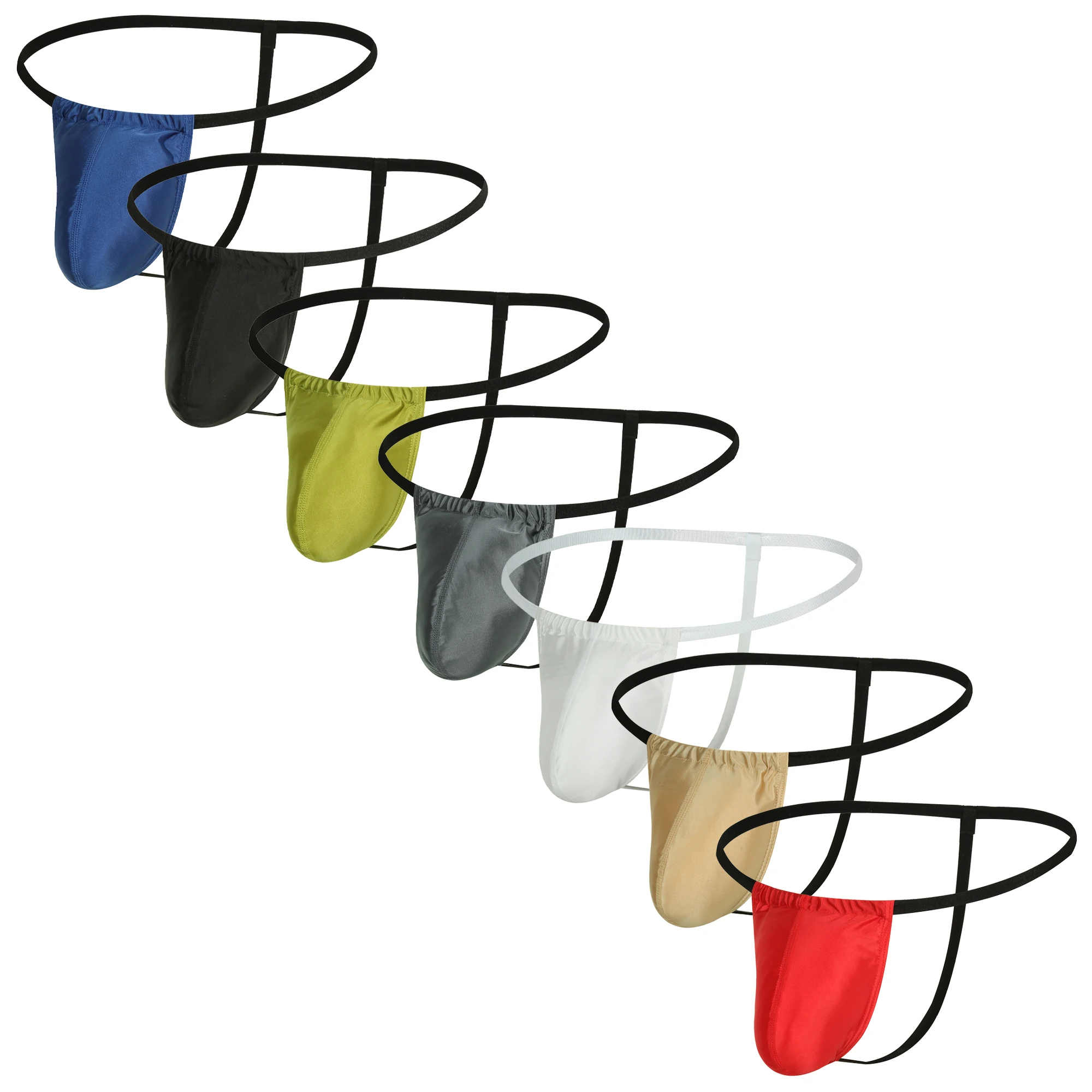 

Men's Sexy G-strings Soft Comfortable Underwear Low Rise Briefs Convex Pouch T-back Breathable Thongs Erotic Gay Male Lingerie