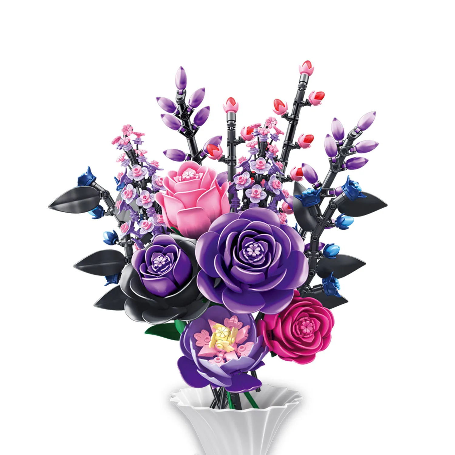 9-in-1 Boeket Model Bouwstenen Educatief Speelgoed Bloemen Bakstenen Puzzelsets Desktop Ornament Valentijnsdag Kerstcadeau