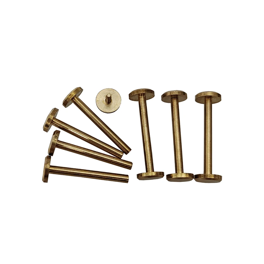 Height 22mm Wallet Bag Screw Brass Belt Rivet DIY Handmade Leather Car Key Case Fastener Hardware Part