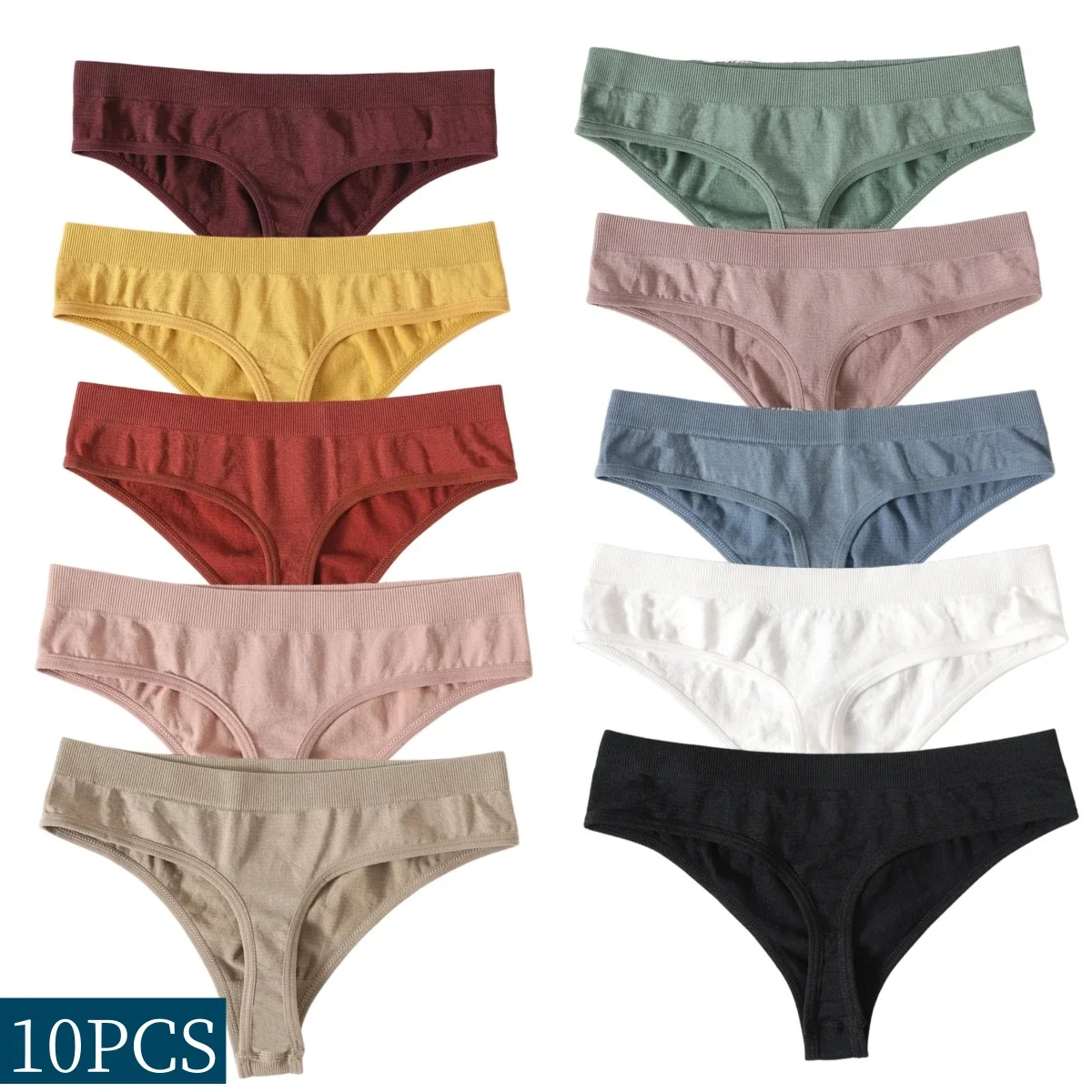 10PCS/Set Seamless Thongs G-String Women Panties Sexy Underwear Female Underpants Sport Lingerie Sexy Low Waist Bottoms M-XL