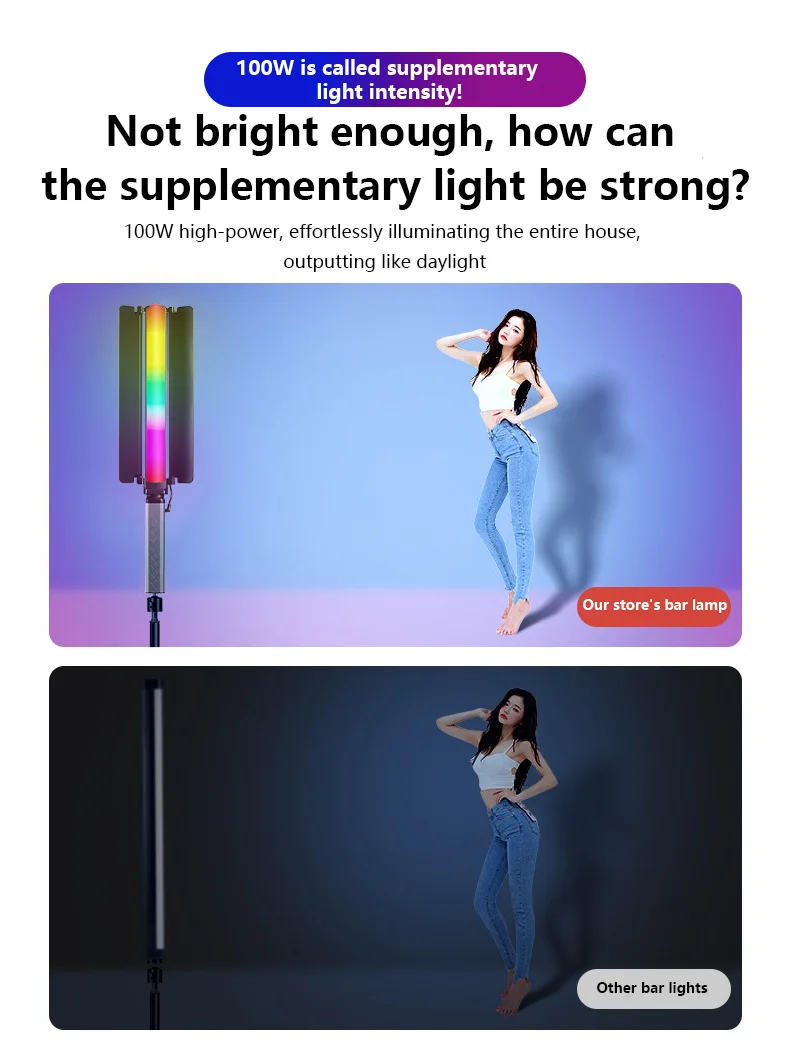 ZSYB-Luz LED YB100 RGB para fotografía profesional, 2700K-7500K, para vídeo y fotografía