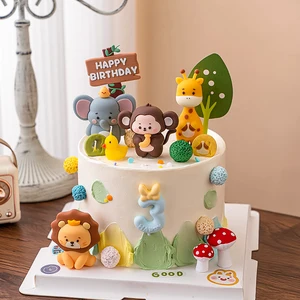 Safari Nelva Animal Tiere Kuchendekoration, Löwe, Elefant, Geld, Giraffe, Pilz, alles Gute zum Geburtstag Toper Kuchen, Boy Birthday Party Supplies 10 Hauptverkaufskönig King Leao - №7