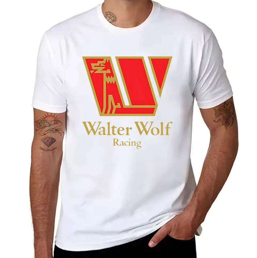 Men's Cotton T-Shirt Walter Wolf Racing Vintage Motorsport Graphic Print Casual Tee