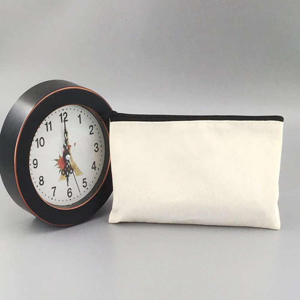 

6Pcs Canvas Pen Case Portable Zipper Design Container Mesh Students Travel DIY Pouch For Stationery Storage Bag Durable Simple
