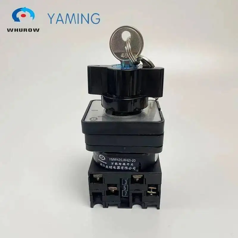 Rotary Changeover Cam Switch 2/3 Positions With Key 690V 20A Selector Control Circuit Power Control LW42 YMW42S