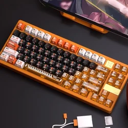 Duplex Side-engraved Translucent Keycaps Orange Series Cherry Profile Heat Sublimation UV Custom Mechanical Keyboard Keycaps