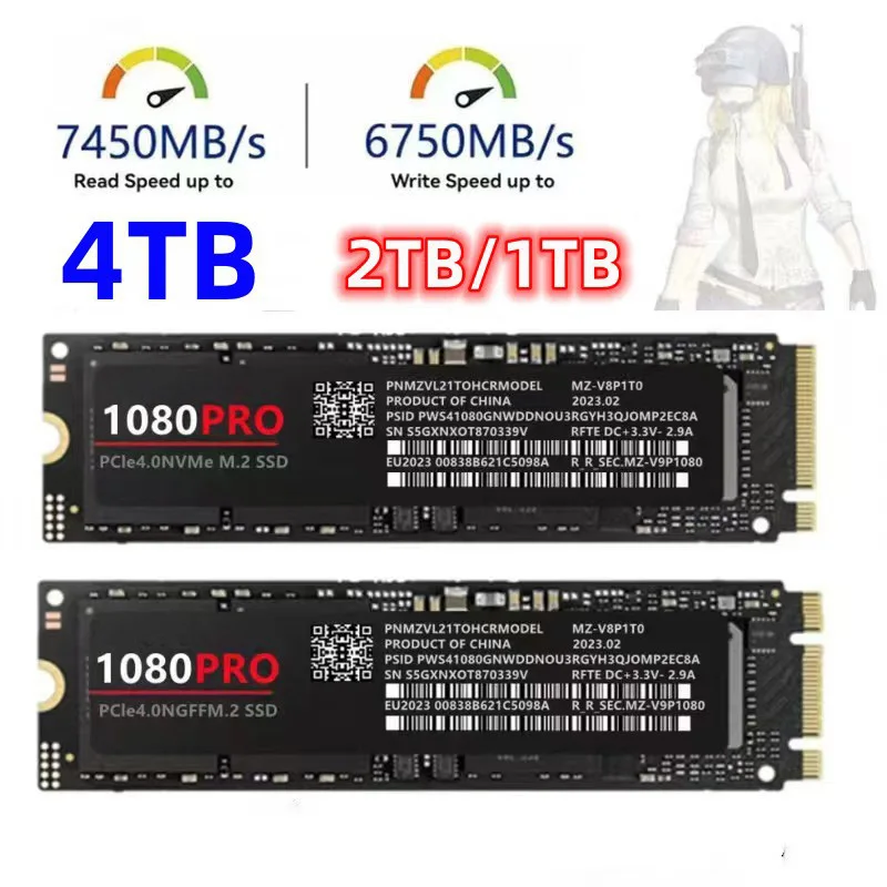 1080pro 4Tb Ssd Solid State Drive Ngff Nvme 2Tb 1Tb 280 Pcie 4.0 Gaming Interne Harde Schijf 7400 Mb/s Sdd Voor Laptop Pc Laptop