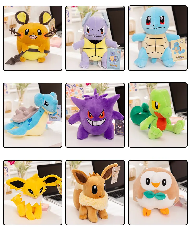 Pokemon Plush Toys Pikachu Charizard Eeveelution Stuffed Doll Emolga Yamper Espeon Gengar Squirtle Soft Plush Birthday Gift