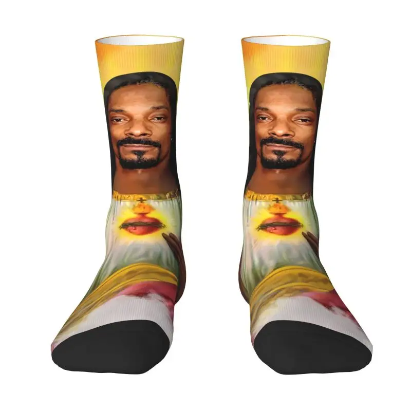 

Забавные носки Saint Jesus Snoop Dogg Music Rapper для мужчин и женщин, теплые спортивные футбольные носки с 3D принтом