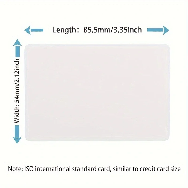 50 قطعة عالية لامعة فارغة بولي كلوريد الفينيل بطاقة الأعمال تصميم شعار اسم شكرا لك بطاقة الهوية مقاوم للماء وطباعة مزدوجة الجوانب وليس بطاقات NFC