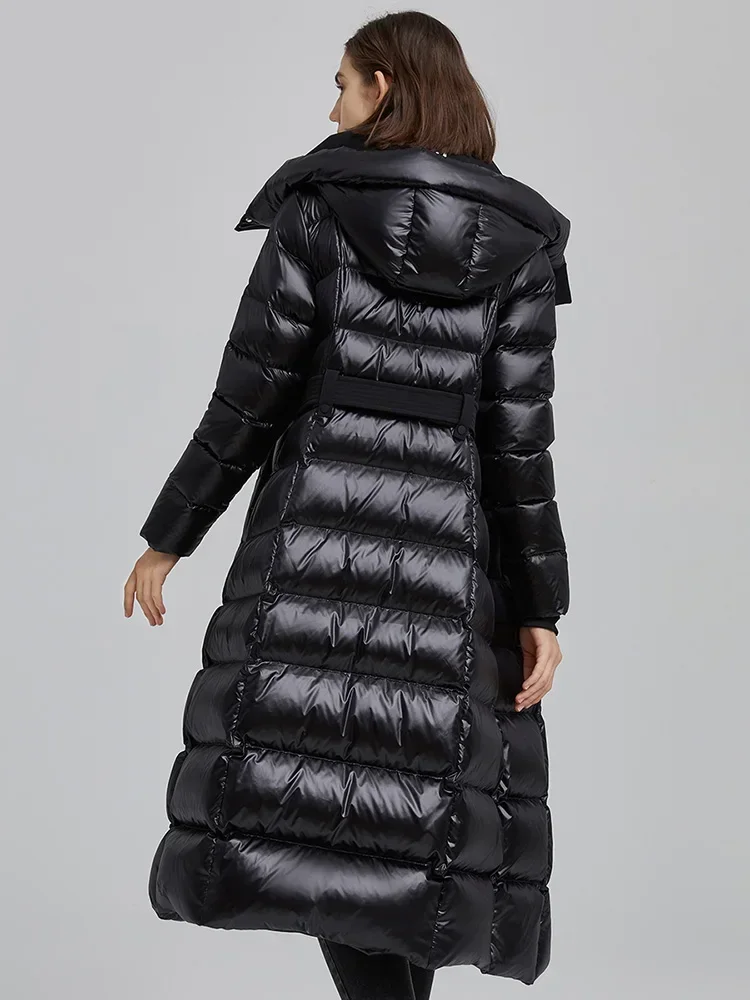 Imagem -04 - Quente para Baixo Jaquetas e Cabolsas Preto Puffer Jaqueta Feminina Roupas Longas com Capuz Cabolsa Feminino Parkas Coreano Preto Jaqueta de Inverno Zm618