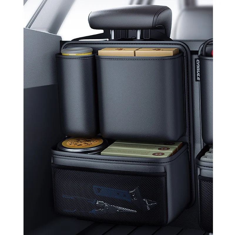 

Car Trunk Organizer and Storage Detachable Seat Back Hanging Organizers Pocket Leather Car Accessories for Jeeps, SUVs, Vans