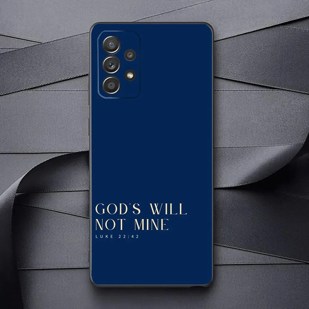 Bible Verse Jesus Christ Christian Phone Case For Samsung Galaxy A13,A21s,A22,A31,A32,A52,A53,A71,A80,A91 Soft Black Phone Cover