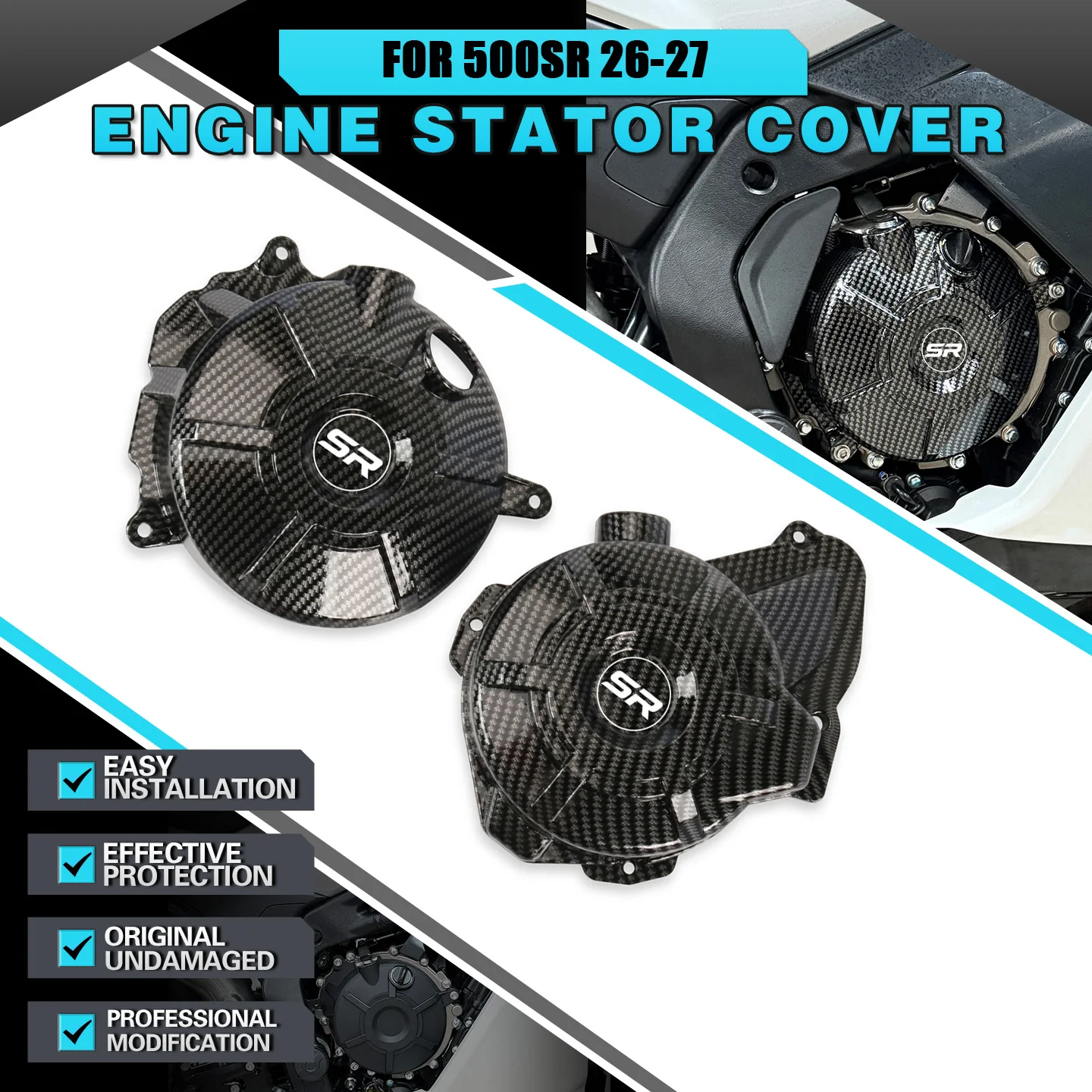 Fit For CF 500SR Motorcycle Engine Stator Cover Left & Right Engine Protective Shells For 500 SR Engine Protectors Case