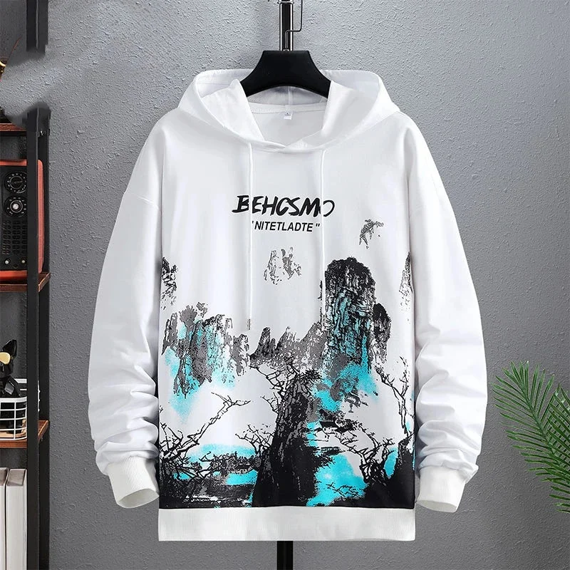 

Autumn Fashion Letter Print Men's Hoodies 3D Printed Simple Design Outdoor Street Hip Hop Hooded Sweatshirt Loose Casual Clothes