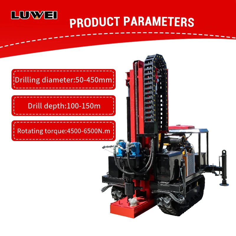 جودة عالية مجنزرة صغيرة أسفل جهاز حفر الثقب آلة حفر الديزل الهيدروليكية 200 متر DTH آلة الحفر #2