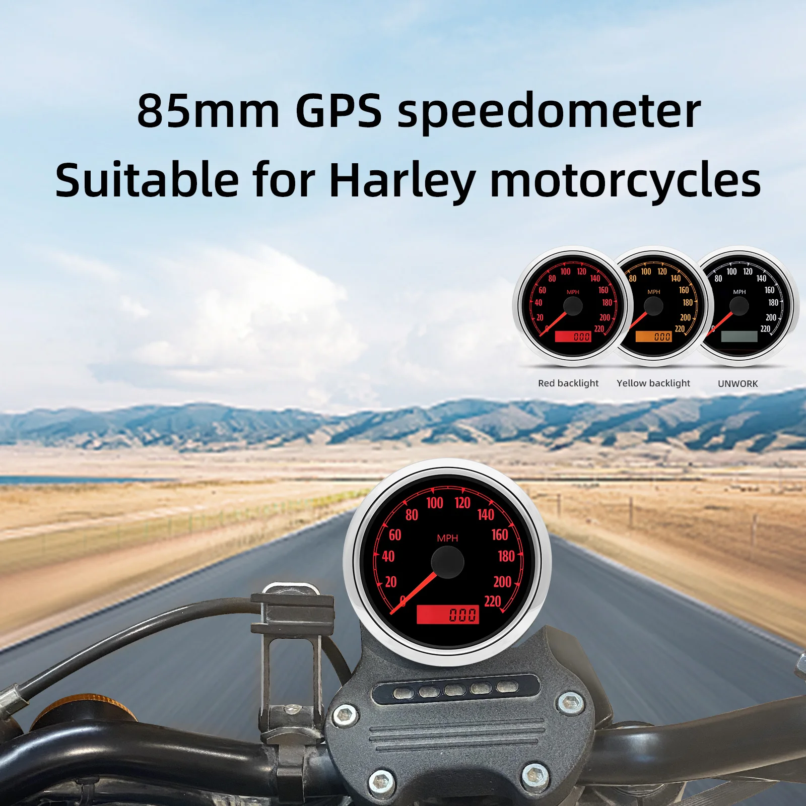 85MM Motorcycle Speedometer Odometer 12V Motorcycle Indicator Odometer 220 KM/H 220MPH Speedometer Meter Instrument 2 Colors