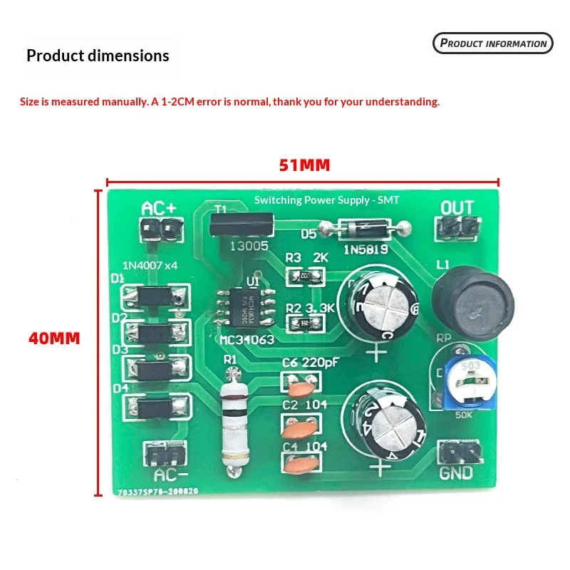 Adjustable DC switching power supply circuit kit, electronic and electrical skills training welding DIY practice board