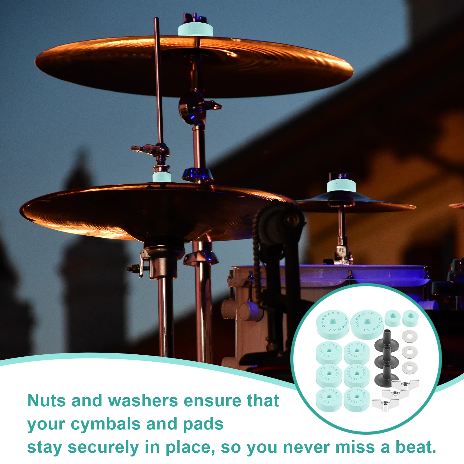 

Drum Cotton Pad Accessories Non-slip Stand Cymbal Washer Felt Multicolour