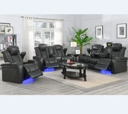 Living Room Genuine Leather Relax Sofa Set Recliner