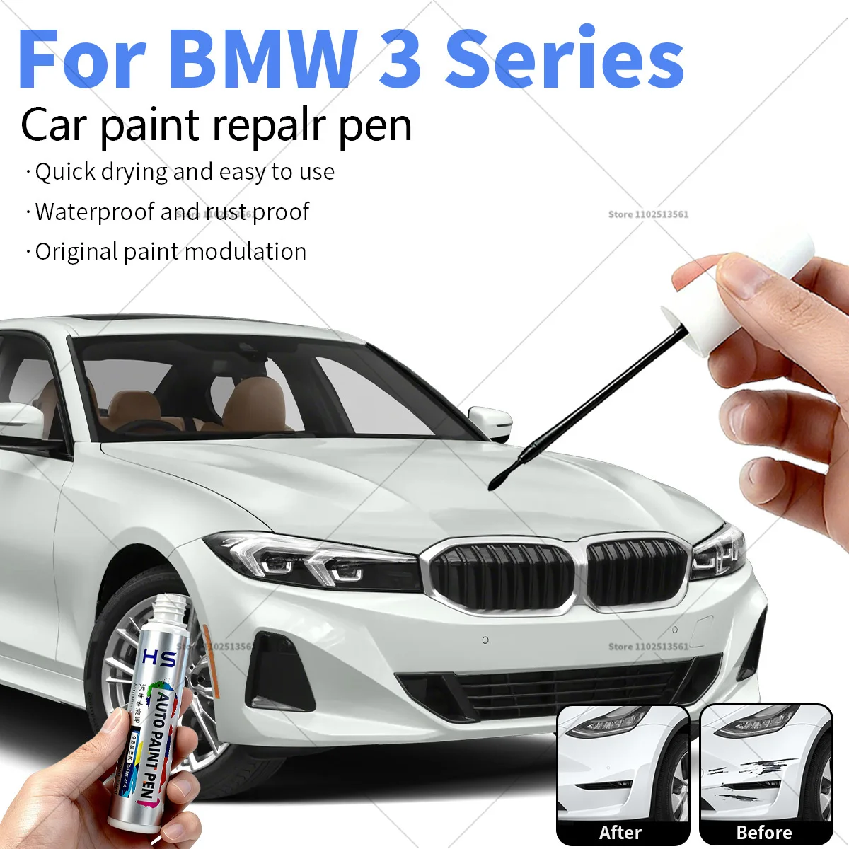 

Ручка для ремонта автомобильной краски для BMW серии 3, средство для удаления царапин, сделай сам, автоаксессуары, черный, белый, синий, красный, серебристый, золотой, серый