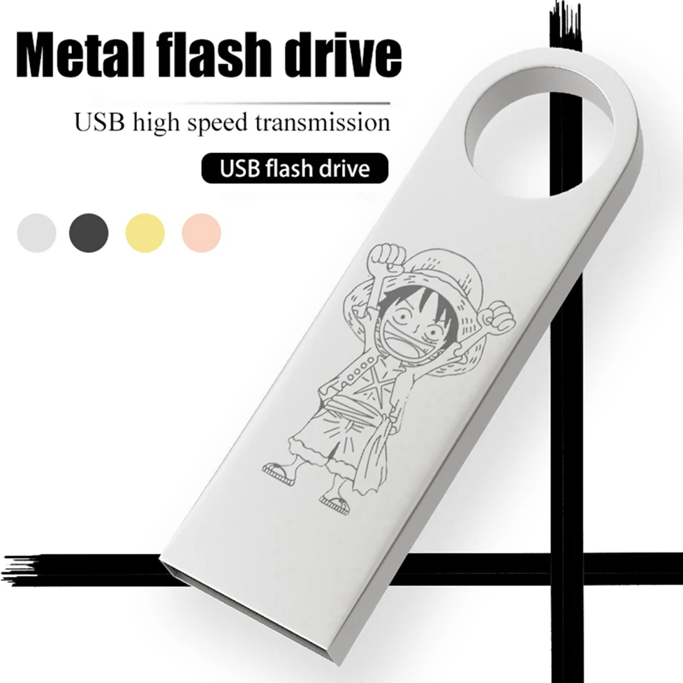 One Piece Luffy Metal USB Flash drives 128GB 64GB 32GB pen drive  USB 2.0 pendrive waterproof usb memoria 16GB usb stick