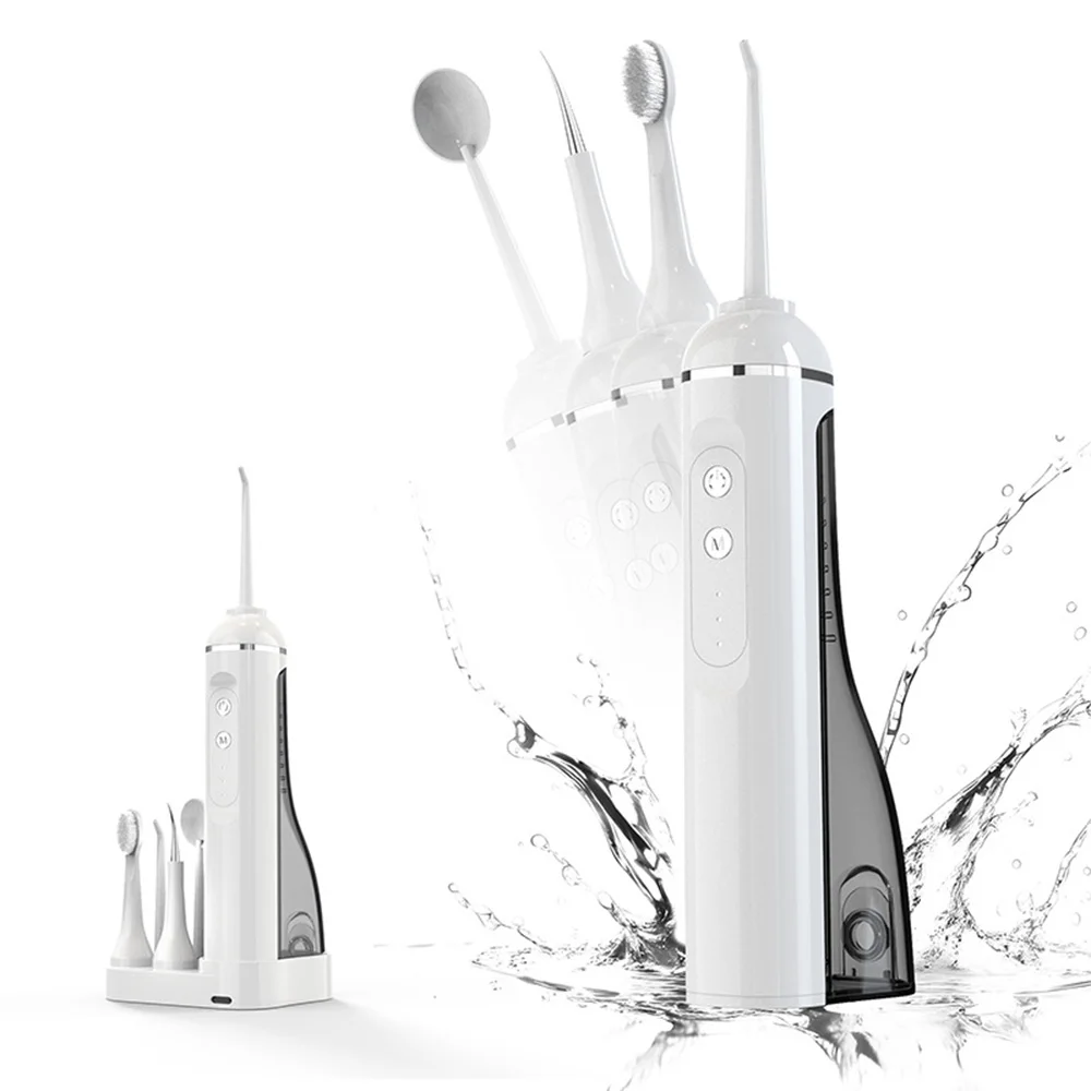 Portable Smart Sonic Tooth Cleaner Electric Dental Scaler Calculus Remover Plaque Tartar 4 in 1  Oral Irrigator Water Flosser