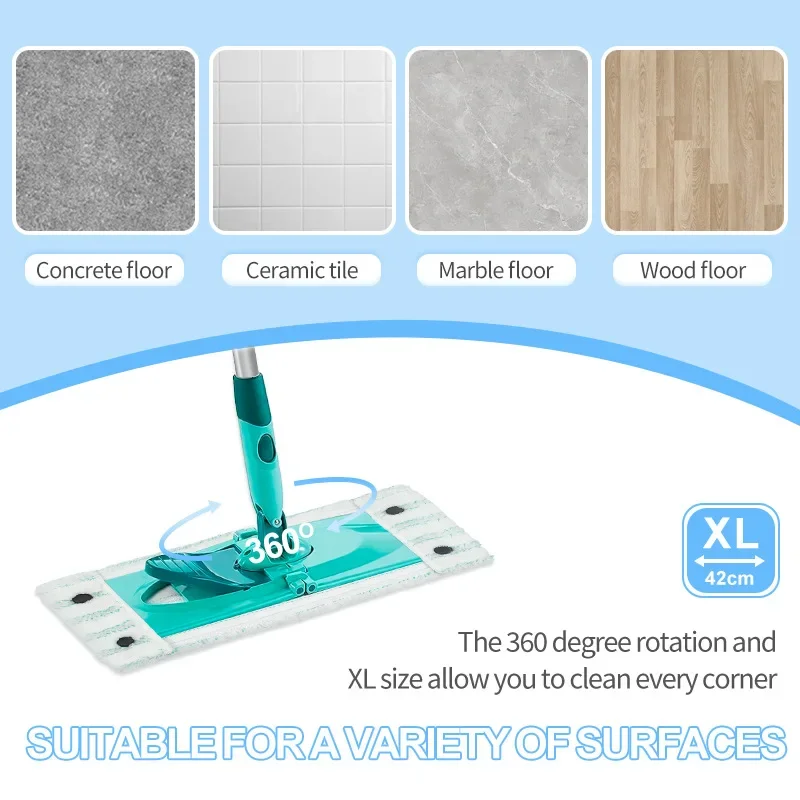 6 peças de substituição de pano de esfregão plano molhado e seco acessórios de esfregão de microfibra para esfregão de chão Leifheit