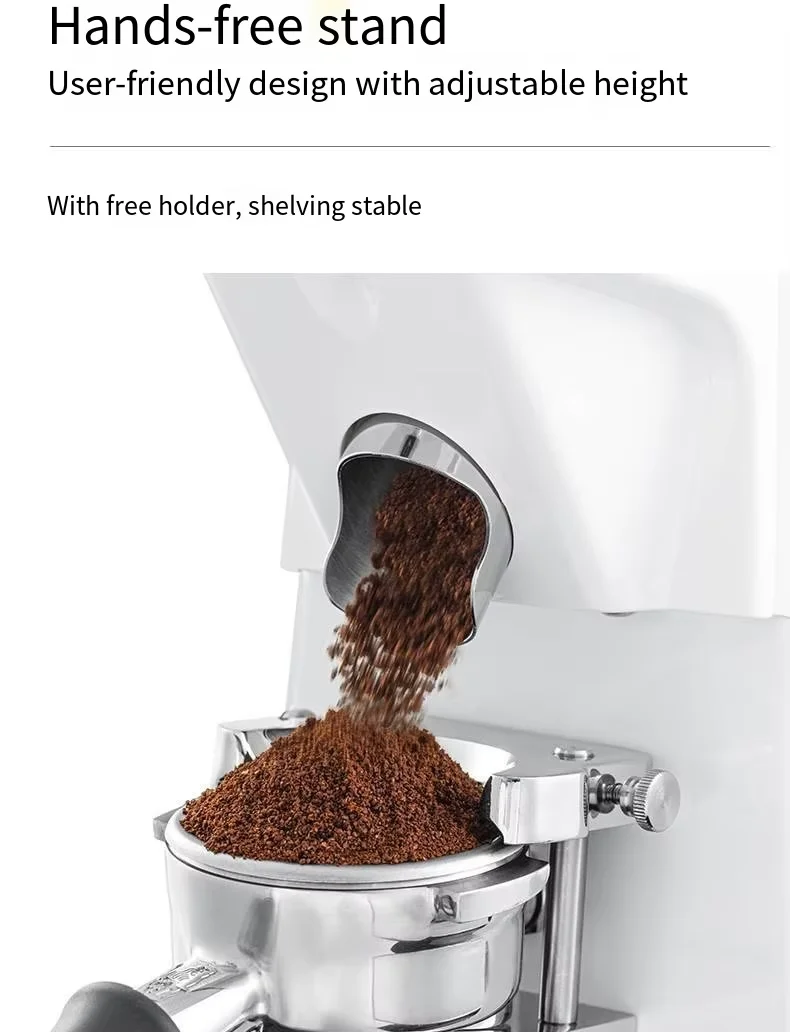 Commercial Automatic Espresso 74mm Flat Burr Type Electric Coffee Bean Grinder with LCD Display